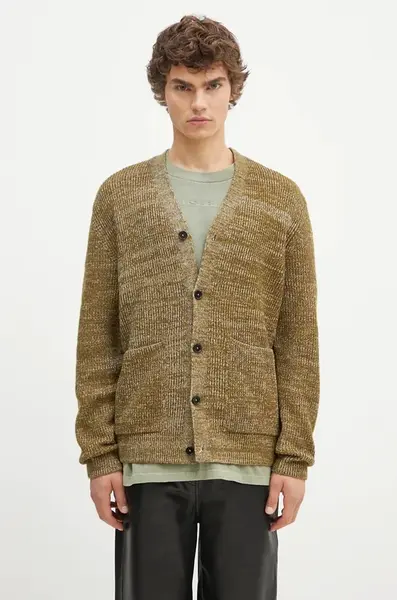 Vlnený kardigán Norse Projects Loki Wool Cotton Rib Cardigan