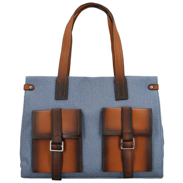 Stylová dámská koženková kabelka na rameno Neil, modrá