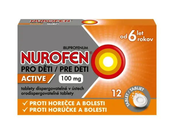 Nurofen pro děti Active 100mg 12 tablet rozpustných v ústech