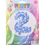 Balónik nafukovací - číslo 2 modrý