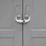 Zámok na úchyty skriniek U, white/grey