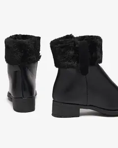 Resti Black women's boots with fur Sabola- Footwear