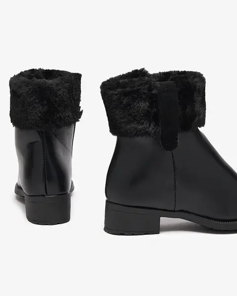 Resti Black women's boots with fur Sabola- Footwear