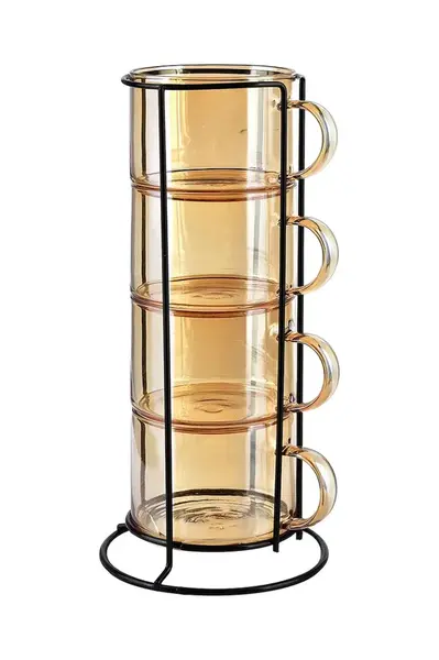 Sada hrnků se stojánkem Affek Design Peter Honey 350 ml 4-pack