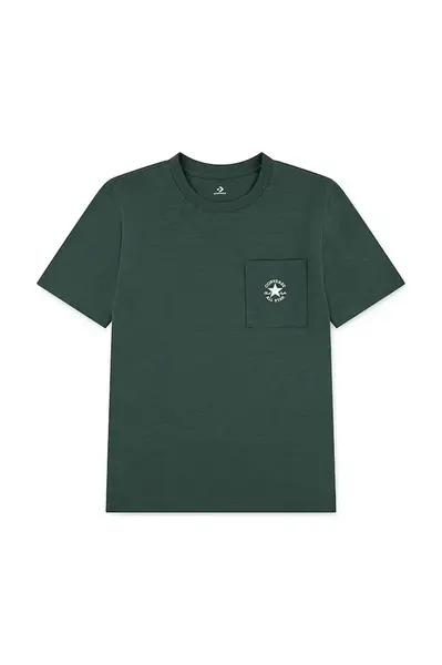 Dětské tričko Converse zelená barva, s potiskem, 9CH485