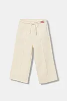 Dětské bavlněné tepláky United Colors of Benetton béžová barva, 3NBMGF04Y