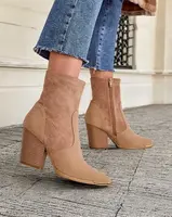 Resti Women's eco-suede ankle boots on a post Gris