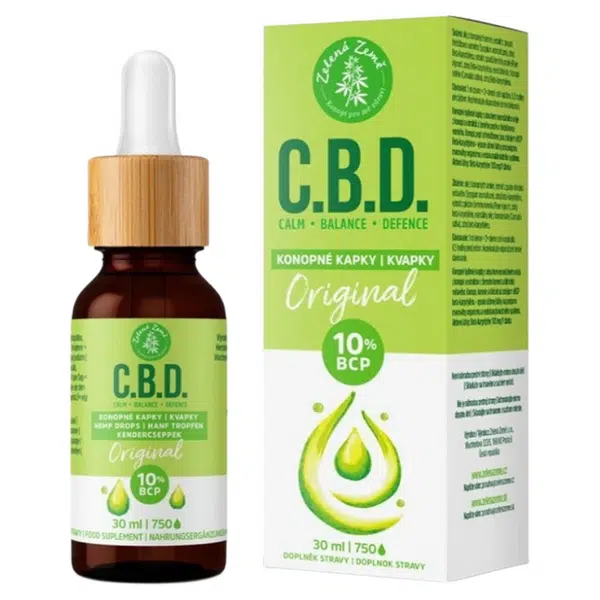 ZELENÁ ZEMĚ C.B.D. Konopné kapky s BCP Original 30 ml