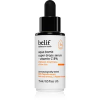 belif Aqua Bomb Super Drops Serum Vitamin C 8% rozjasňující sérum s vitaminem C s protivráskovým účinkem 15 ml