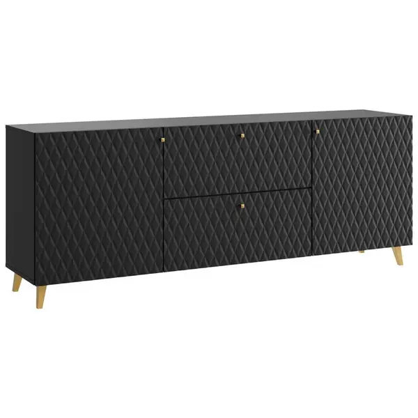 Livetastic NÍZKÁ KOMODA, černá, 180/69,4/39 cm