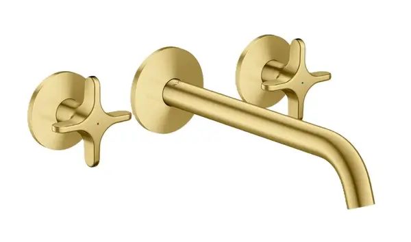 Axor One - Umývadlová batéria pod omietku, s výpusťou, 3-otvorová inštalácia, EcoSmart, kefovaná mosadz 48140950