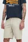 Kraťasy Superdry pánské, béžová barva