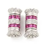 925 Sterling Silver Micro Pave Cubic Zirconia Screw Clasps