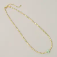 Real 18K Gold Plated 2mm Round Brass Beaded Necklaces
