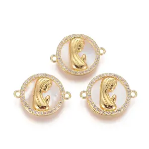 Brass Micro Pave Cubic Zirconia Links connectors