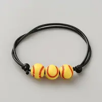 Sport Theme Acrylic Beaded Bracelets for Men Women