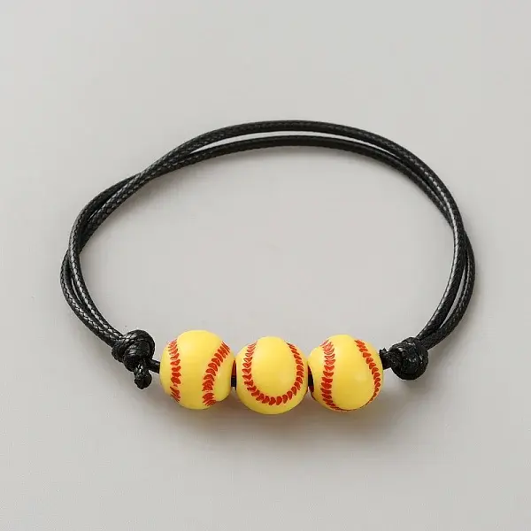 Sport Theme Acrylic Beaded Bracelets for Men Women