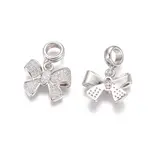 Brass Micro Pave Cubic Zirconia European Dangle Charms