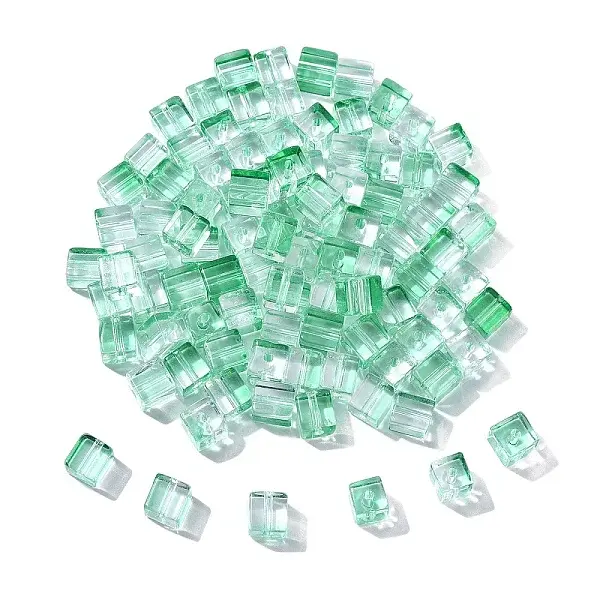100Pcs Baking Paint Transparent Glass Beads