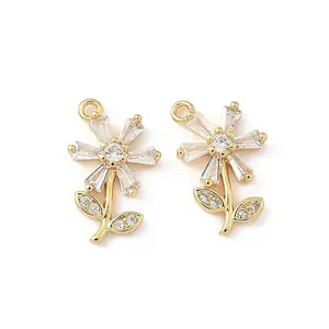 Brass Micro Pave Cubic Zirconia Pendants