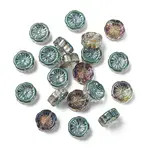 20Pcs Half Plated Electroplate Glass Transparent Beads Strands