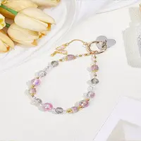 1Pc Glass & Acrylic Beaded Mobile Phone Straps