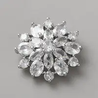 Brass Micro Pave Cubic Zirconia Buttons