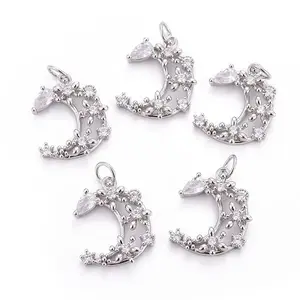 Brass Micro Pave Cubic Zirconia Pendants