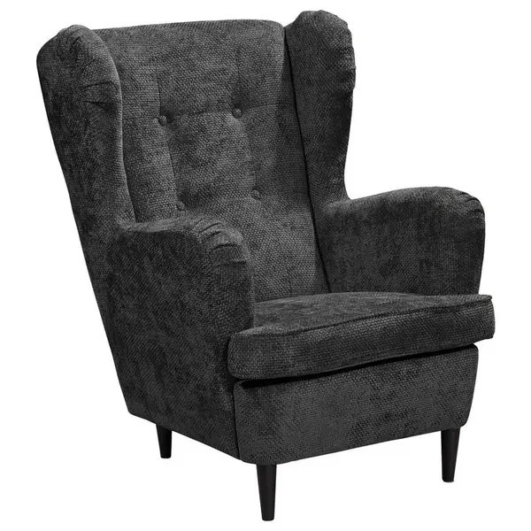 MID.YOU KŘESLO UŠÁK, textil, černá