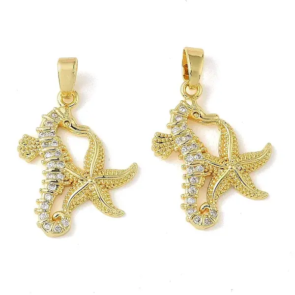 Brass Micro Pave Cubic Zirconia Pendants