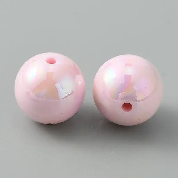 Pearlized Plastic Round Beads