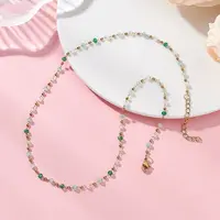 Handmade Faceted Rondelle Glass Beaded Link Chain Necklaces