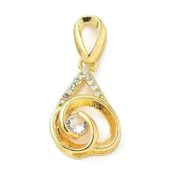 Brass Micro Pave Cubic Zirconia Pendants