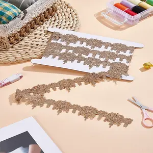 2 Yards Metallic Yarn Flower Lace Trim Ribbons