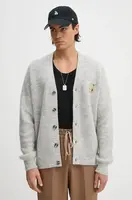 Vlněný svetr Drôle de Monsieur Le Cardigan D Raisin šedá barva, E.CA130.PA021.GY Le Cardigan D Raisin