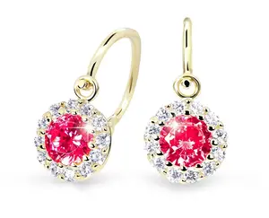 Cutie Jewellery Krásné dětské náušnice ze žlutého zlata C2745-10-X-1 červená