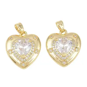 Brass Micro Pave Cubic Zirconia Pendants