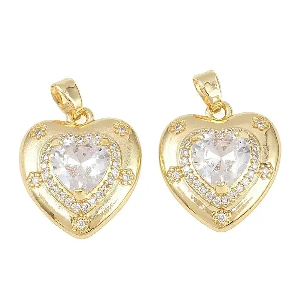 Brass Micro Pave Cubic Zirconia Pendants