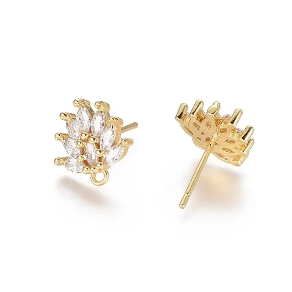 Brass Cubic Zirconia Stud Earring Findings