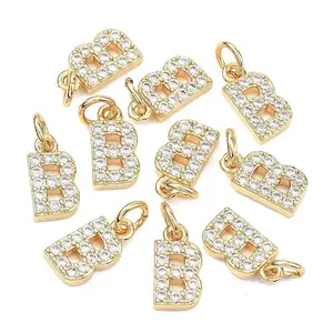 Brass Micro Pave Clear Cubic Zirconia Pendants
