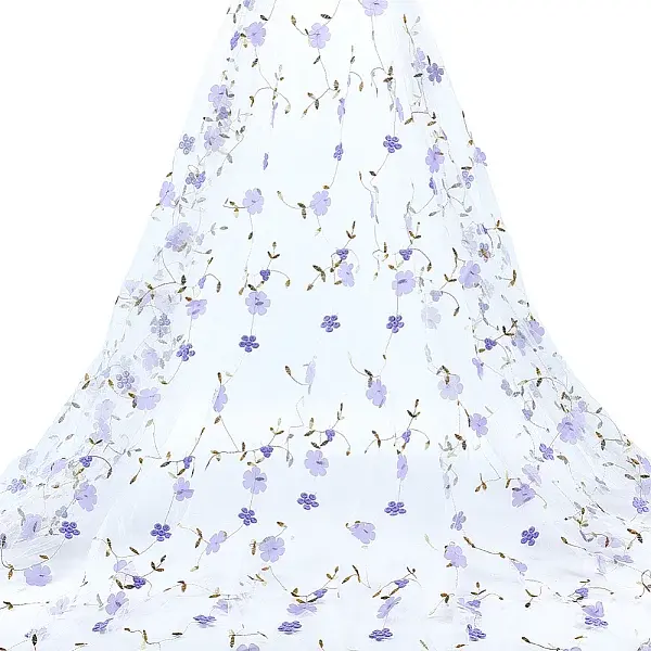 6 Yards Flower Pattern Milk Fiber Mesh Fabric