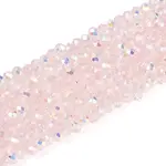 AB Color Plated Transparent Glass Rondelle Beads Strands