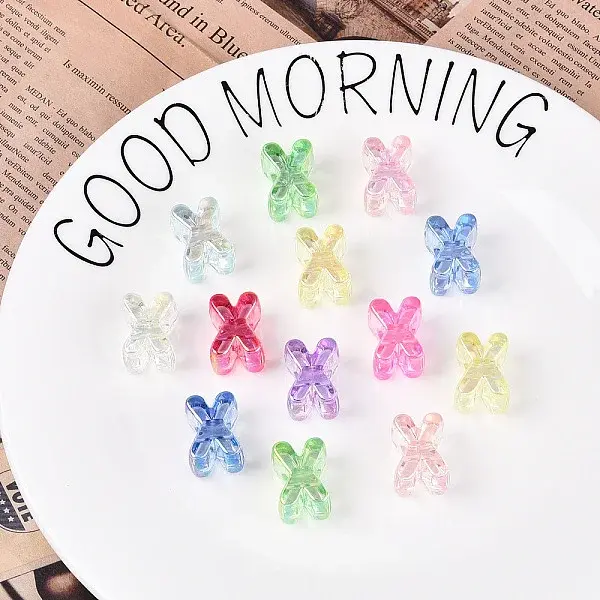 UV Plating Transparent Acrylic European Beads