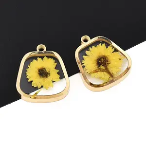 304 Stainless Steel Epoxy Resin Pendants