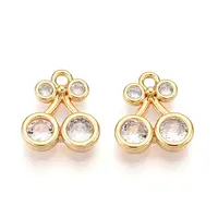 Brass Micro Pave Cubic Zirconia Charms