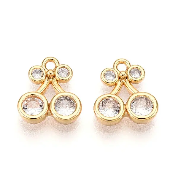 Brass Micro Pave Cubic Zirconia Charms
