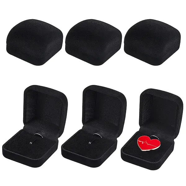Plastic Cover with Velvet Brooch Packing Boxes