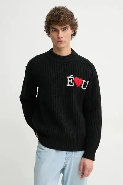 Vlněný svetr Études Studio pánský, černá barva, hřejivý, H24MMKNI605