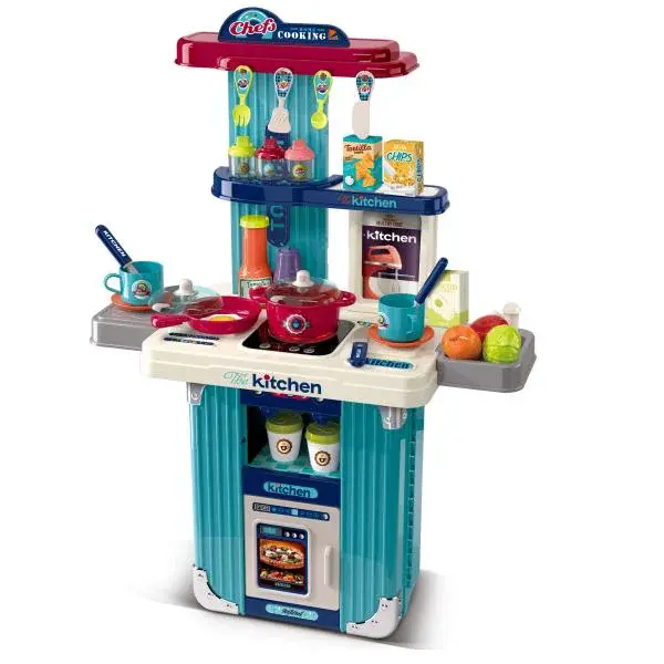 2v1 Kufr a kuchyňa s příslušenstvím - modrá