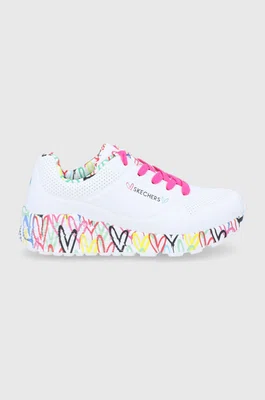 Dětské boty Skechers bílá barva